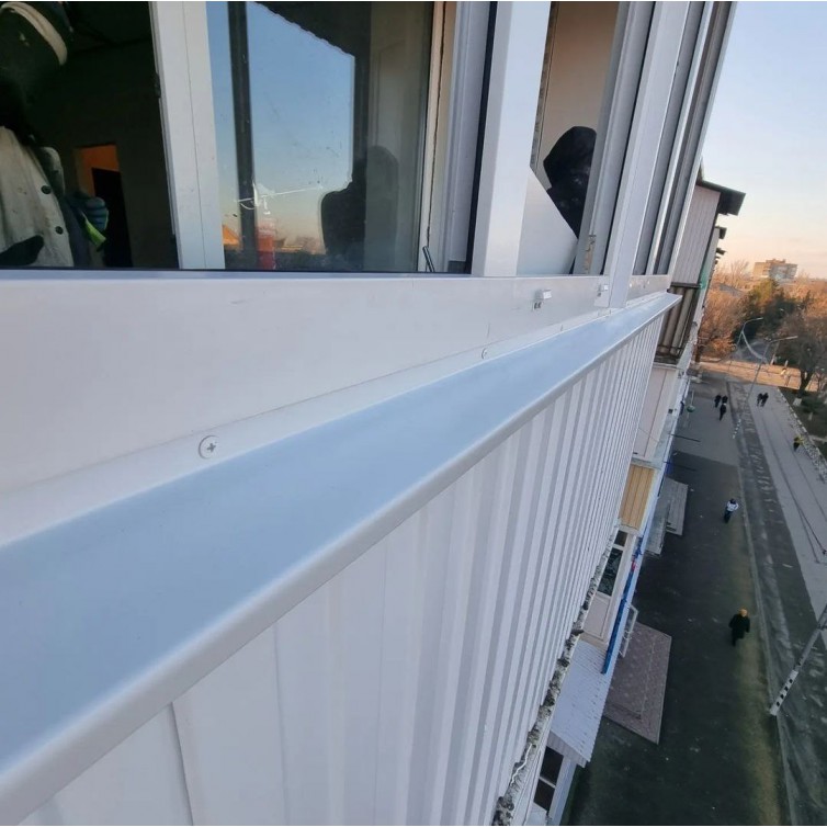 П образний балкон VIKNANOVI WR400 750х3000х1500 AXOR K-3 білий (4-16-4 || 4 шт)