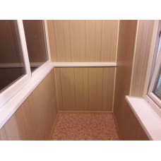 Внутренняя отделка балкона коричневого цвет