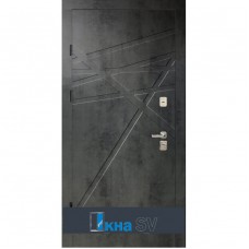 Вхідні двері ТРОХКОНТУРНІ МДФ / МДФ бетон темно-сірий №142