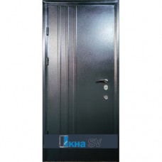 Вхідні двері ЕЛІТ + метал антрацит №149/МДФ16 мм бетон світло-сірий №100 зі склом терморозрив