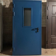 Протипожежні двері зі склом (сині)