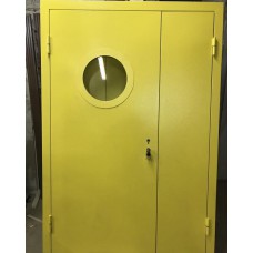 Двостулкові вогнестійкі протипожежні двері EI 60 з ілюмінатором