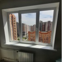 Трехчастное окно Rehau 70 с откосами